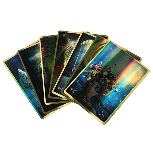 Queen of The Moon Oracle Tarot: A-78 Cards, Online PDF Guide, Land Juegos de Mesa holográficos Adivinación para Adultos y niños Juego de Mesa Dobble Playing Card