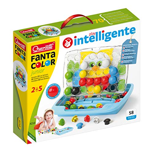 Quercetti-Quercetti-4210 Pixel Steckspiel, Farbspiel Quercetti-4210 FantaColor Junior-Juego de mosaicos, Multicolor, 34 x 8 x 29cm (4210)