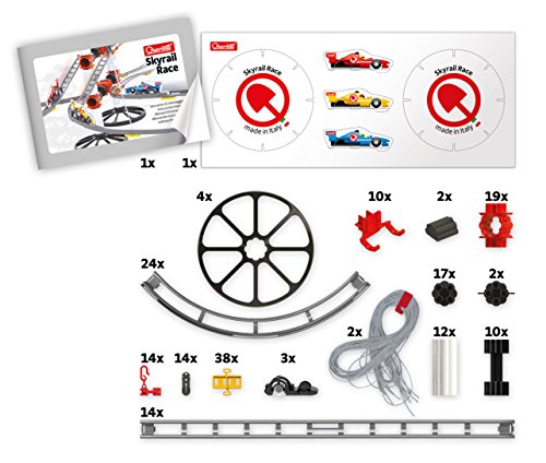 Quercetti-Quercetti-6663 Skyrail Rail Race-Circuito de canicas, Juego Educativo de construcción (6663)
