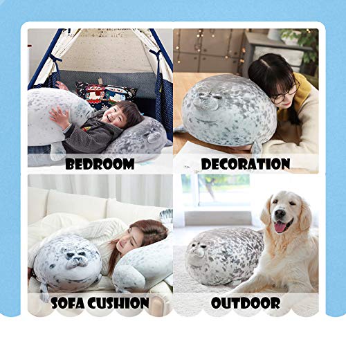 RAINBEAN Almohada de Sello Chubby Seal Pillow Juguete de Peluche Suave Ocean Animal Cojín Relleno Cutton. Linda Mascota de Peluche para niños