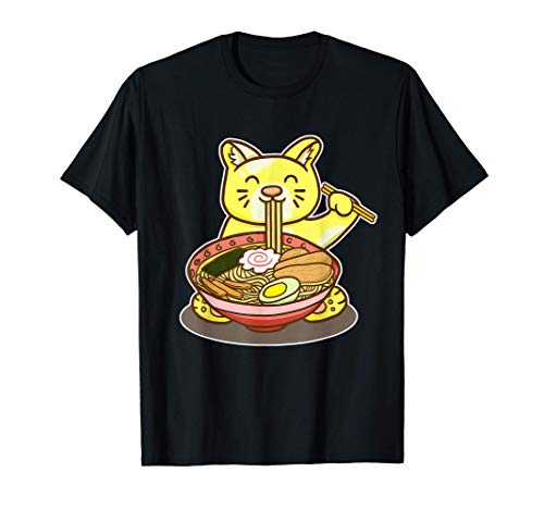 Ramen Gato Gatito Japonés Kawaii Anime Regalo Camiseta