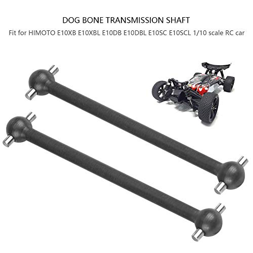 RC Coche Drive Shaft, 2 Pcs Vehículo de Control Remoto Metal Dog Bone Eje de Transmisión para HIMOTO 1/10 Escala RC Accesorio del Coche(Negro)