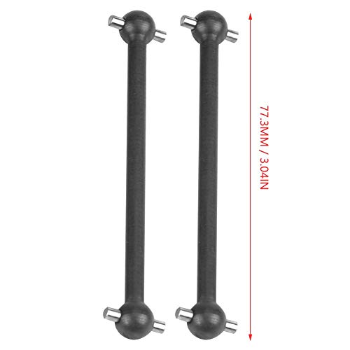 RC Coche Drive Shaft, 2 Pcs Vehículo de Control Remoto Metal Dog Bone Eje de Transmisión para HIMOTO 1/10 Escala RC Accesorio del Coche(Negro)