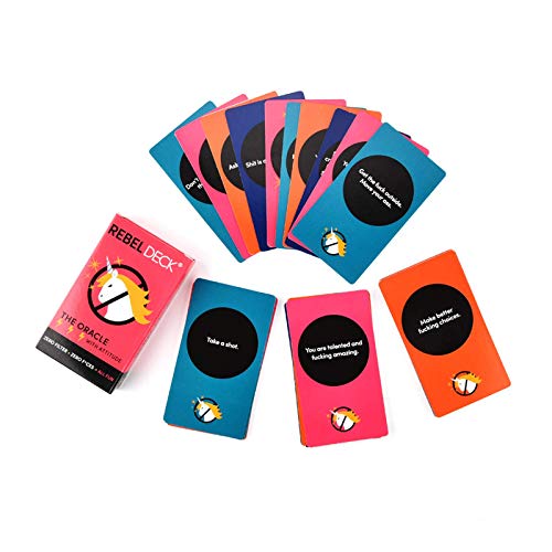 Rebel Deck Baraja de Tarot de cartas de Oracle rebelde en inglés con actitud, regalos divertidos con lenguaje para adultos, juegos de adivinación (60 piezas)