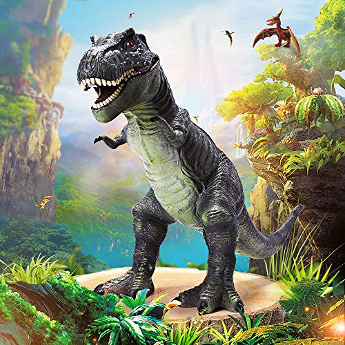 RECUR Grande Tyrannosaurus Rex Juguete de Dinosaurio Modelo de plástico 22.8pulgada, Colossal Collectibles o Regalos creativos para niños Juguetes (Verde Oscuro)