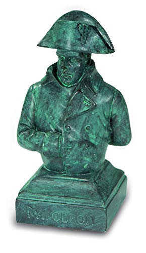 Reproducción de busto Napoleon mano en la espalda 7,5/3 cm (bronce verde)