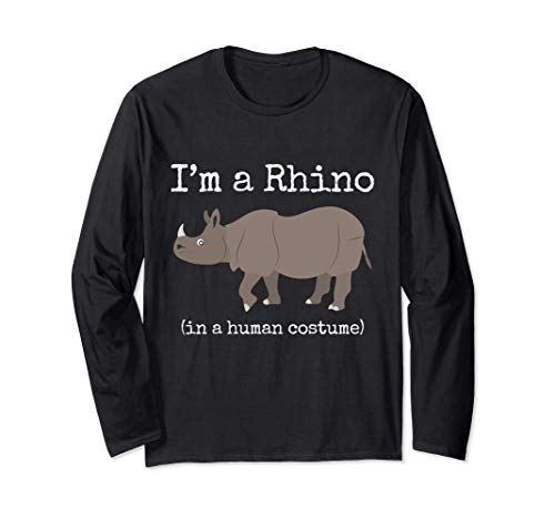 Rhinoceros Costume I'm a Rhino in a Human Costume Funny Manga Larga