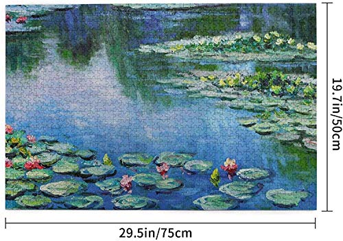 Rompecabezas de Monet de lirios de agua recortados, 1000 piezas para adultos, divertido juego intelectual, interesante rompecabezas de descompresión