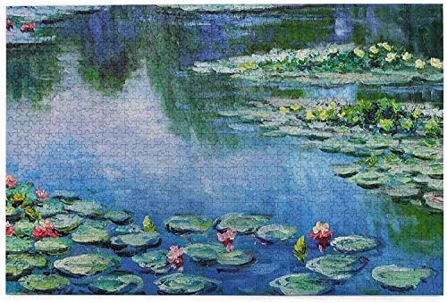 Rompecabezas de Monet de lirios de agua recortados, 1000 piezas para adultos, divertido juego intelectual, interesante rompecabezas de descompresión