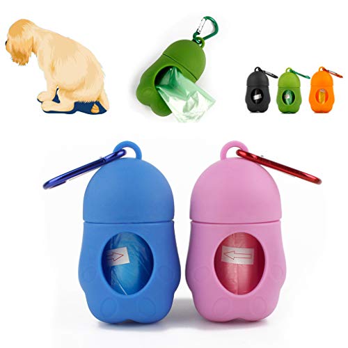 Rtengtunn Bolsa para Caca de Perro con Forma de pingüino Juego de Bolsas prácticas para Caca de Gato Suministros de Limpieza para Perros Dispensador de Mascotas - Rosado