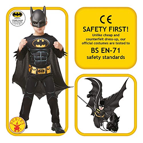 Rubies - Disfraz de Batman Deluxe para niño, 7-8 años (Rubies 300002-L)