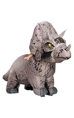 Rubies Disfraz de dinosaurio inflable oficial de Jurassic World Triceratops para adultos, talla única