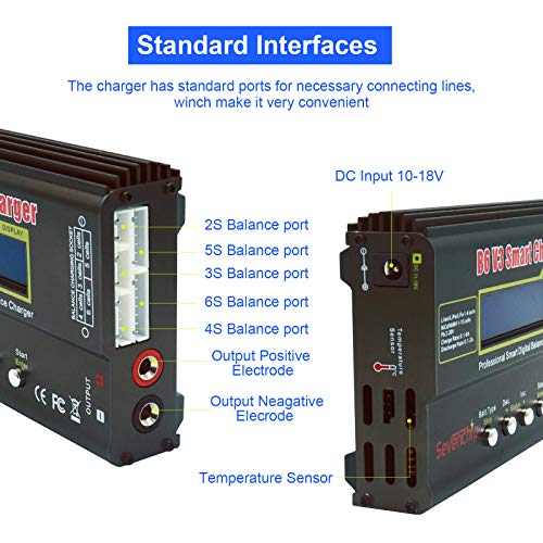 RUIZHI Cargador de batería Lipo, IMAX B6 V3 Digital RC Lipo NiMh Cargador de batería + Adaptador de corriente alterna 12v 5A Nueva actualización