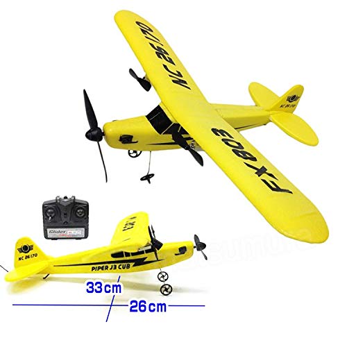 s-idee® 21002 Piper J3 FX803 - Avión teledirigido con tecnología de 2,4 GHz, con batería de polímero de litio