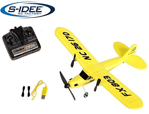 s-idee® 21002 Piper J3 FX803 - Avión teledirigido con tecnología de 2,4 GHz, con batería de polímero de litio