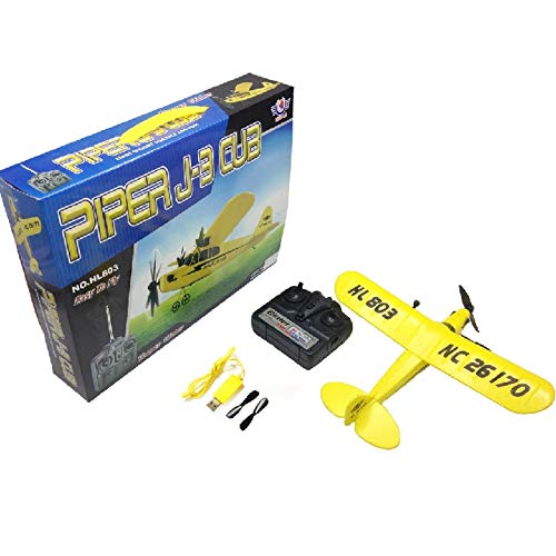 s-idee® 21002 Piper J3 FX803 - Avión teledirigido con tecnología de 2,4 GHz, con batería de polímero de litio