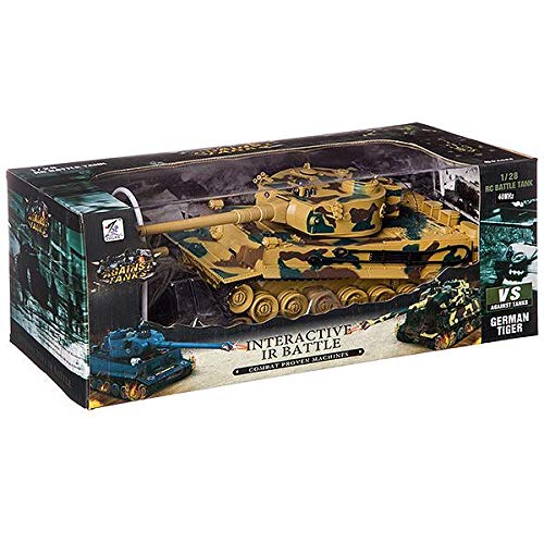 s-idee® KingTiger 22003 Battle Panzer 99808 1:28 con sistema de combate por infrarrojos integrado, 2,4 GHz, RC R/C, tanque teledirigido