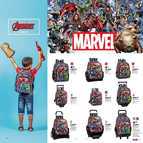 safta 612079020 Unicorns Mochila pequeña Ruedas, Carro, Trolley Avengers, Multicolor