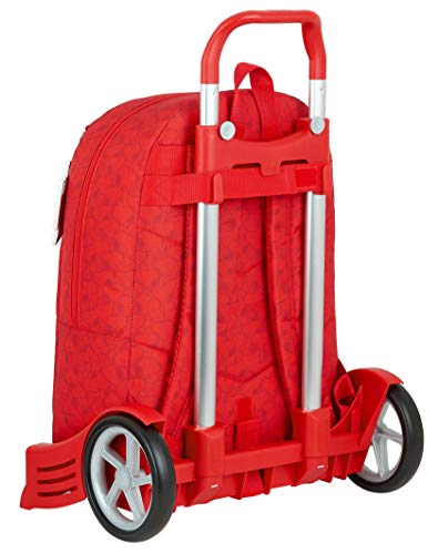 Safta Mochila Escolar con Carro Evolution Incluido de Snoopy, rojo, m (M860Q)