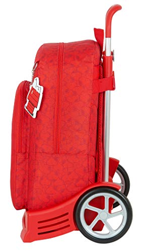 Safta Mochila Escolar con Carro Evolution Incluido de Snoopy, rojo, m (M860Q)