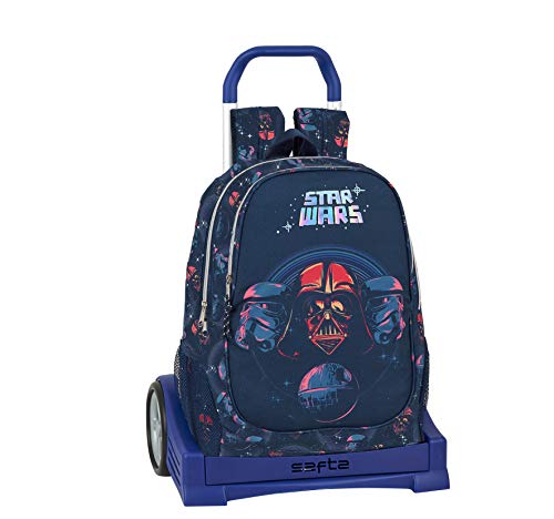 Safta Mochila Escolar Espalda Ergonómica con Carro Evolution de Star Wars, 612001860, Multicolor