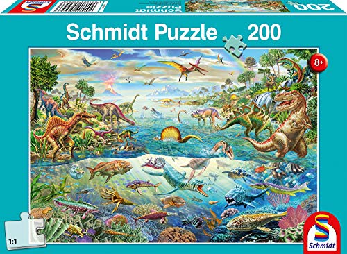 Schmidt Spiele- Descubre los Dinosaurios 200 Piezas Puzzle Infantil, Color mar. (SCH56253)