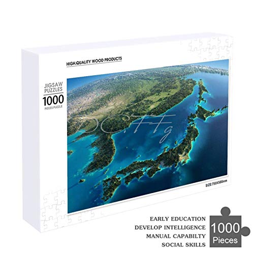 Scott397House Jigsaw Puzzles 1000 Pieces for Adults, Large Piece Puzzle Japanese Archipelago Japan Map NatureFun Game Toys Birthday Gifts Fit Together