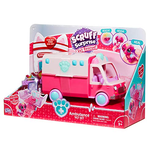 Scruff-a-Luvs- Scruff Surprise Vet Rescue - Juego de Ambulancia Coleccionable (Moose Toys 30066)