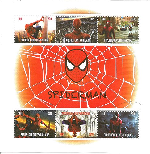 Sellos coleccionables – Spiderman Marvel DC Comics Película MNH Sello Hoja 2016