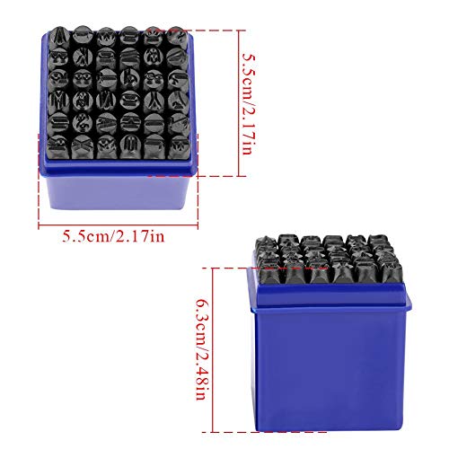 Sellos de Letras y Números, 36 Piezas Herramientas Estampadas de Metal Perforado Acero Carbono Letras de Percusión 6mm(1/4") para Estampación Metal Joyería Cuero Madera DIY Bricolaje Punch Set