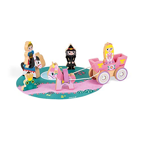 Set Princesas Story - 7 figuritas de madera - Juguete de imaginación - Princesas y cuentos de hadas - A partir de 3 años