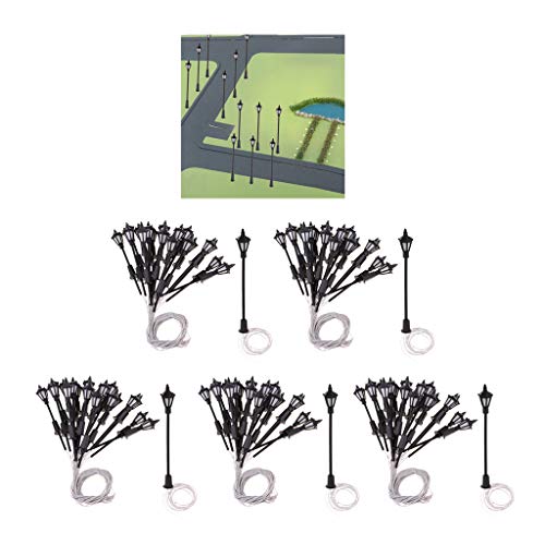 sharprepublic 100 Piezas 1/150 N Escala Luces Lámpara para Modelo Park Lamppost Landscape