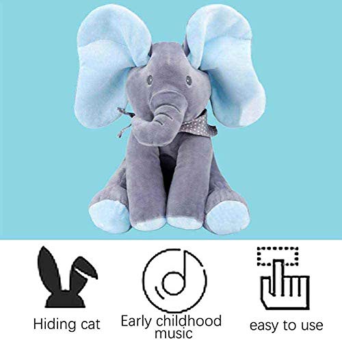 Shhjjyp Elefante De Peluche De Juguete Música Elefante del Juguete De Felpa para Niño Jugar Al Escondite Elefante Juguetes -Rosáceo Gris,Rosado