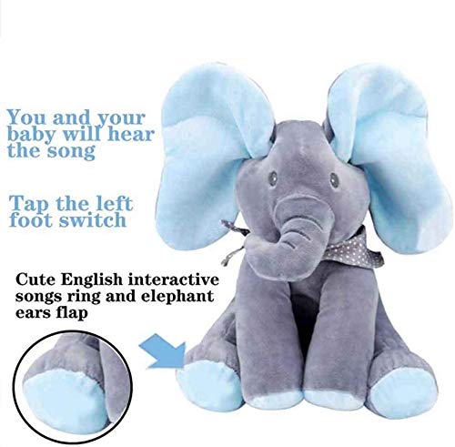 Shhjjyp Elefante De Peluche De Juguete Música Elefante del Juguete De Felpa para Niño Jugar Al Escondite Elefante Juguetes -Rosáceo Gris,Rosado