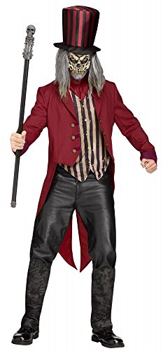 shoperama Freak Show Ring Master Mens Ringmaster Costume Creepy Horror Halloween Zombie Skeleton Dompteur