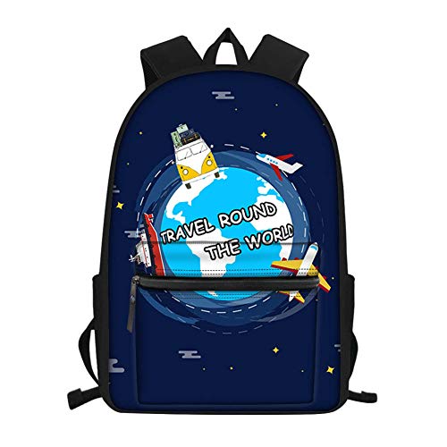 Showudesigns - Mochila de béisbol para niños con Soporte para Botella de Agua Azul Tierra One_Size