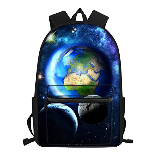 Showudesigns Mochila Escolar para niños con Estampado de Animales, Mochila para computadora portátil Resistente de 15.6 Azul Tierra One_Size