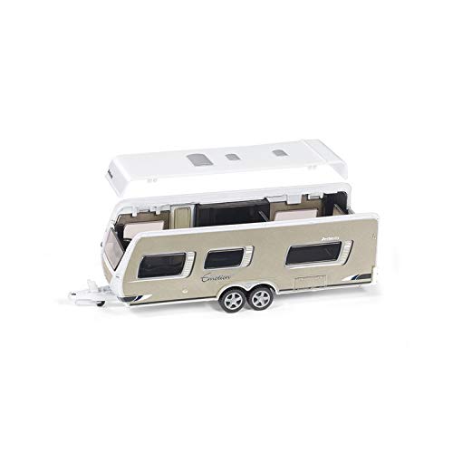 siku 2542 Coche con caravana y accesorios, Incl. figuras y accesorios de camping, 1:55, Metal/Plástico, Multicolor