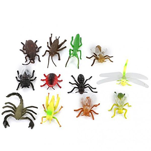 SM SunniMix Juego de Figuras de Animales de Insectos de 24 Piezas: Hormiga, Escorpión, Abejorro, Cigarra, Suministros para Fiestas de Huevos de Pascua, Coleccione