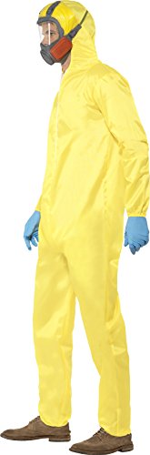 Smiffy's-20498XL Miffy Licenciado Oficialmente Disfraz de Breaking Bad, Amarillo, con Buzo de protección, máscara, Guantes y PE, Color, XL-Tamaño 46"-48" (20498XL)