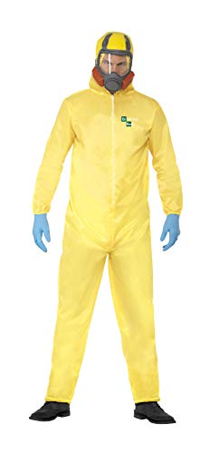 Smiffy's-20498XL Miffy Licenciado Oficialmente Disfraz de Breaking Bad, Amarillo, con Buzo de protección, máscara, Guantes y PE, Color, XL-Tamaño 46"-48" (20498XL)