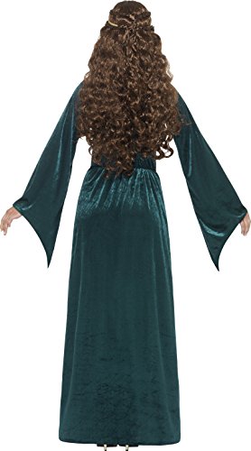 Smiffy'S 45497L Disfraz De Doncella Medieval Con Vestido Y Diadema, Verde, L - Eu Tamaño 44-46