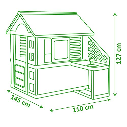 Smoby Nature II - Casa Infantil con Cocina y Accesorios, Color Verde (810713)