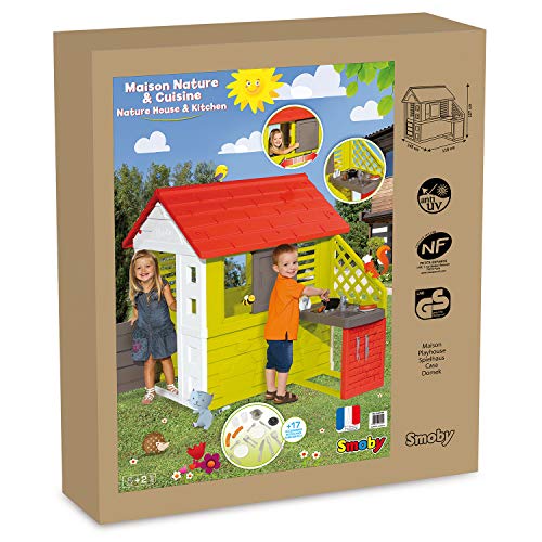 Smoby Nature II - Casa Infantil con Cocina y Accesorios, Color Verde (810713)