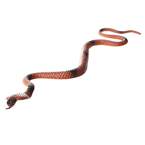 SODIAL(R)(R) Marron nuevo caucho suave juguete de broma de falso serpiente de vinilo plastico