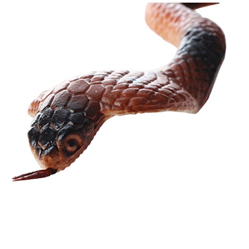 SODIAL(R)(R) Marron nuevo caucho suave juguete de broma de falso serpiente de vinilo plastico