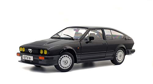 Solido Alfa Romeo GTV6-BLACK METALLIC-1/18-S1802302 Coche Miniatura de Colección, 1802302, Negro