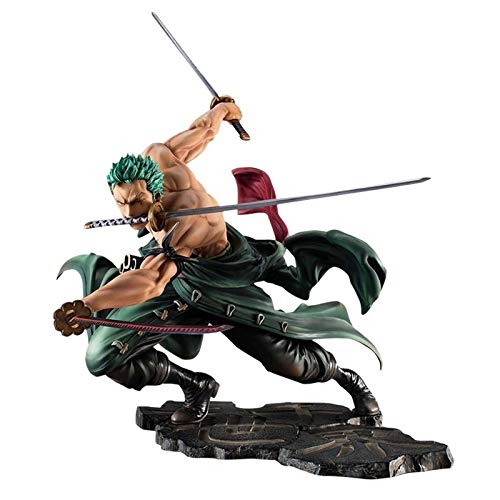 SPFOZ Decoración hogareña One Piece Anime Figure New World Roronoa Zoro Sombrero de Paja Classic Battle PVC Figura de acción Modelo de colección Juguetes (Color : No Box F)