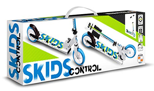 Stamp Sas Scooter Foldable 6"-145 MM-SKIDS Control, Unisex-Youth, White-Blue-Green