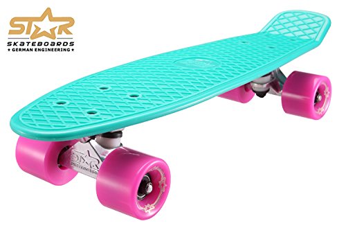 Star-Skateboards - 60-RT-01-PLBY - Caribbean and Glam Berry - Monopatín, Color Turquesa